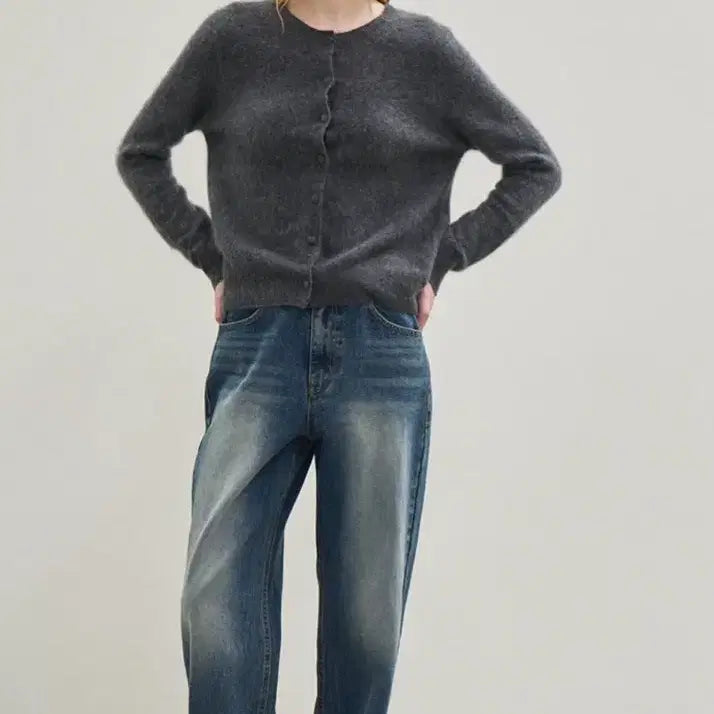 [BUNJANG] Wool Classic Holgarment Cardigan (Gray) / 울 클래식 홀가먼트 가디건 (그레이)