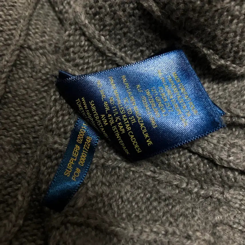 [BUNJANG] Polo Ralph Lauren Cable Knit Sweater / 폴로 랄프로렌 꽈배기 니트 거의새거 남성용