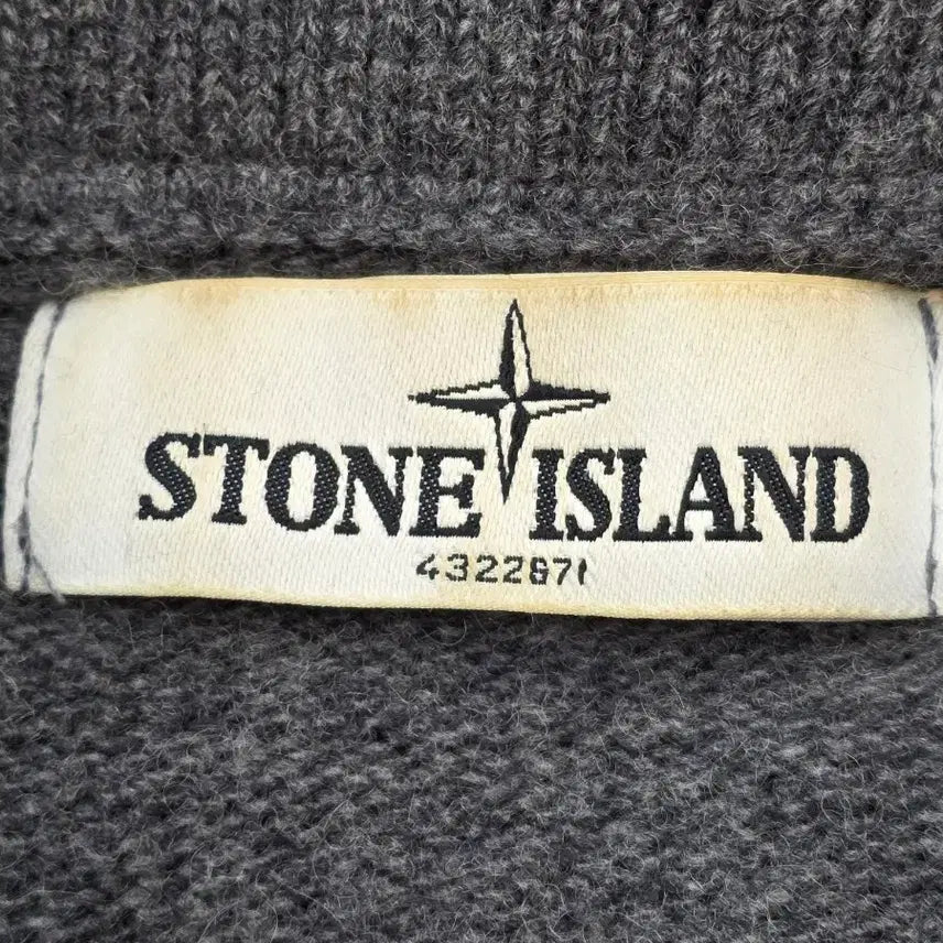 [BUNJANG] Stone Island Vintage Gray Knit Sweater L / 빈티지 스톤아일랜드 그레이 니트L