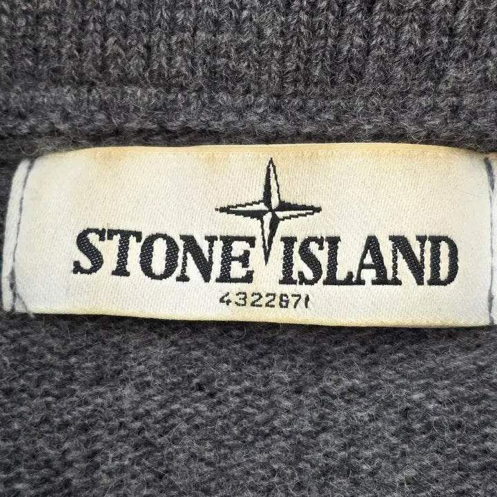 [BUNJANG] Stone Island Vintage Gray Knit Sweater L / 빈티지 스톤아일랜드 그레이 니트L