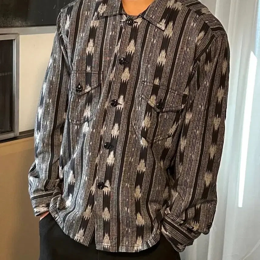 [BUNJANG] South2 West8 Smokey Pattern Cotton Shirt / 남이서팔 스모키패턴 코튼 셔츠