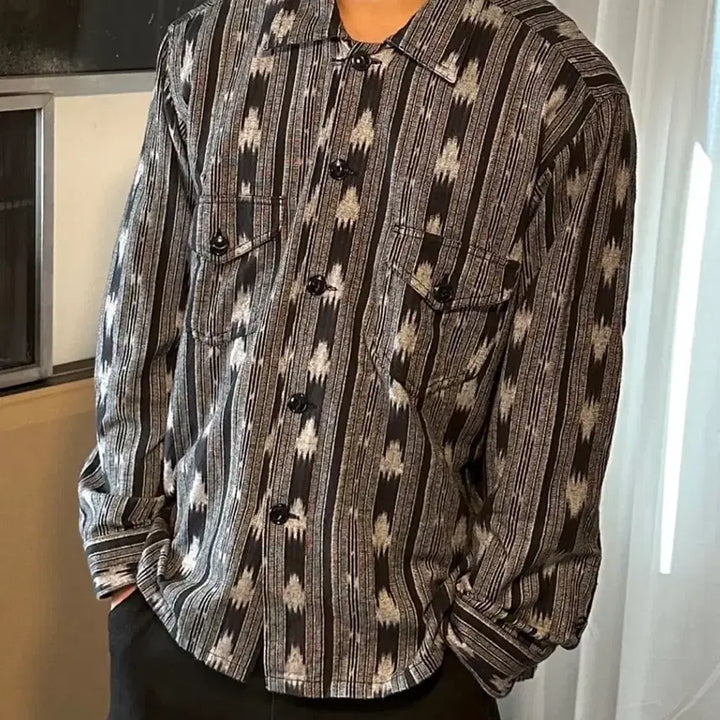 [BUNJANG] South2 West8 Smokey Pattern Cotton Shirt / 남이서팔 스모키패턴 코튼 셔츠
