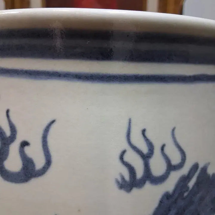 [BUNJANG] Chinese Celadon Porcelain Dragon Motif Vase / 골동중국도자기  청화백자