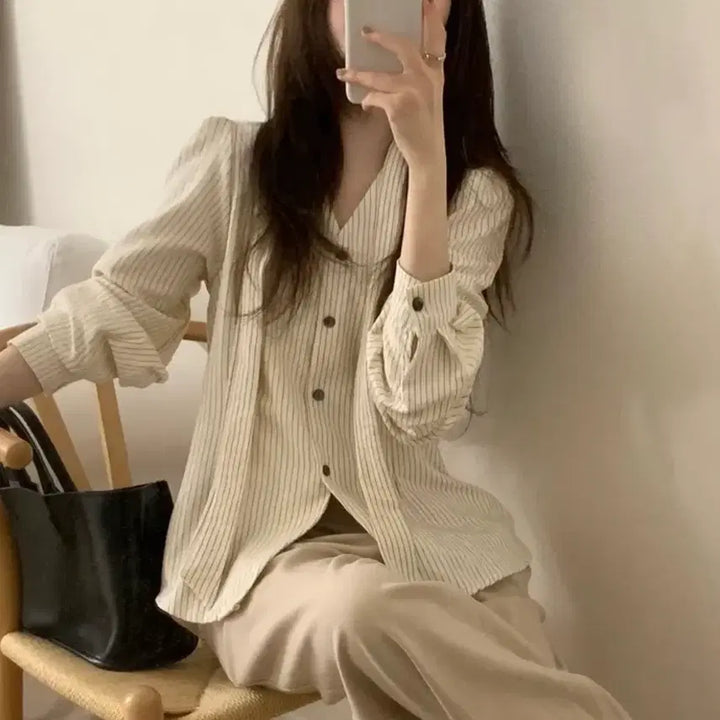 [BUNJANG] Striped Blouse / 스트라이프 블라우스