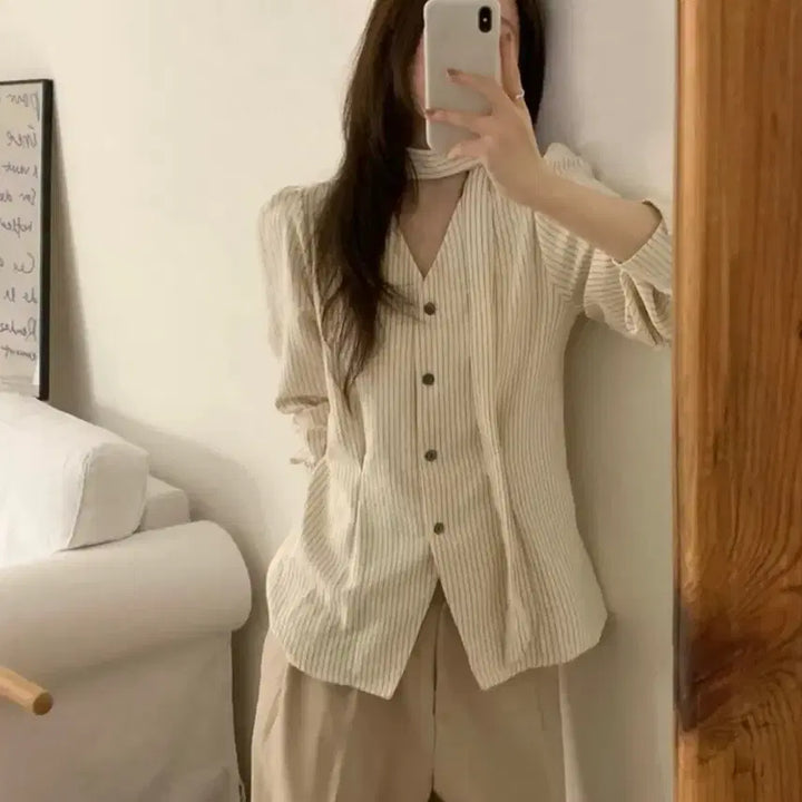 [BUNJANG] Striped Blouse / 스트라이프 블라우스