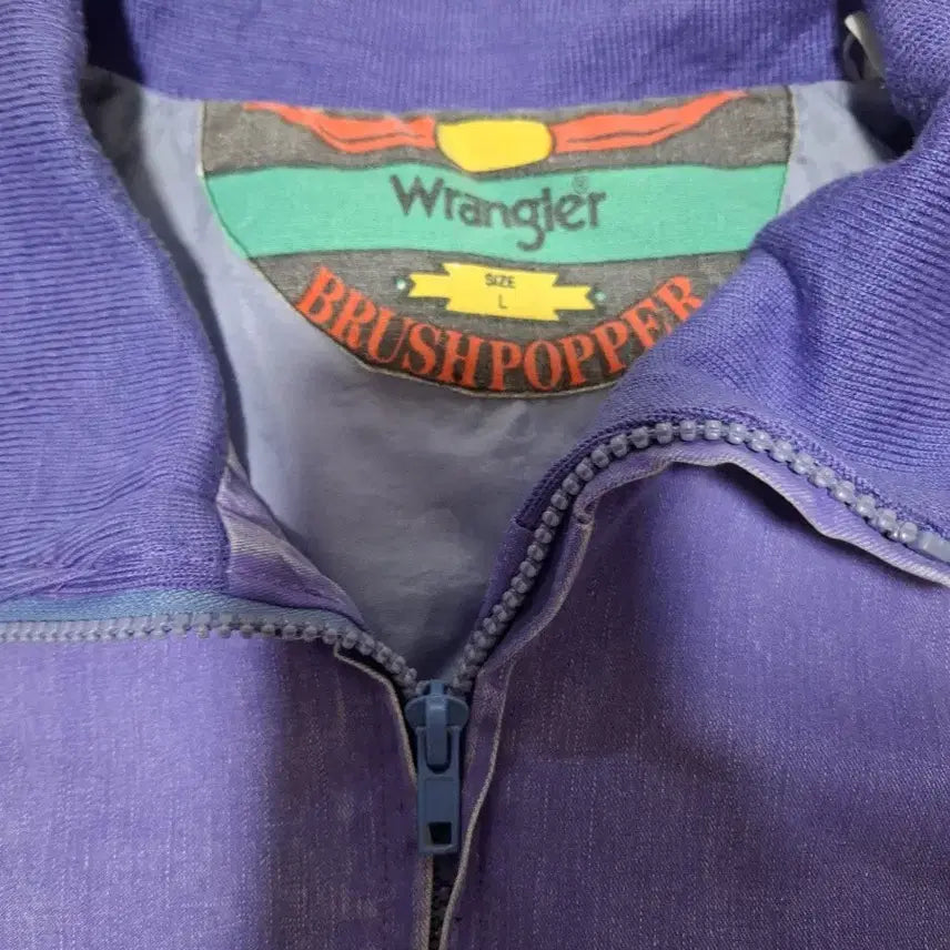 [BUNJANG] Wrangler 90s Brush Popper Blouson Jacket / 90s 랭글러 브러쉬 팝퍼 후면 로고 블루종 판매합니다