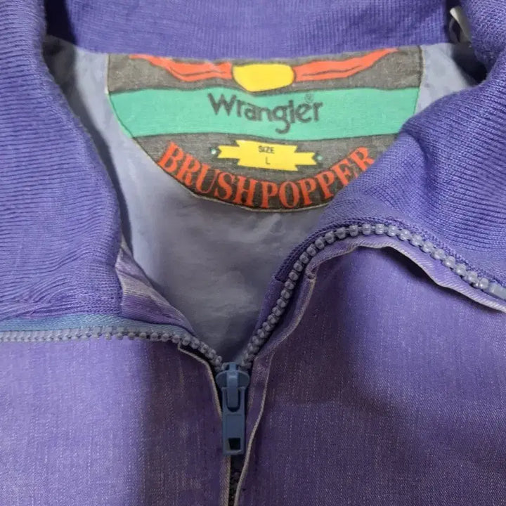 [BUNJANG] Wrangler 90s Brush Popper Blouson Jacket / 90s 랭글러 브러쉬 팝퍼 후면 로고 블루종 판매합니다