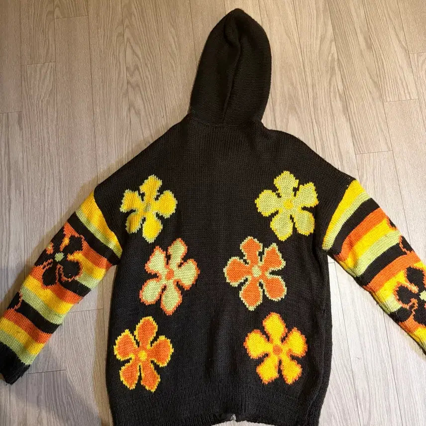 [BUNJANG] Urban Outfitters Floral Pattern Knit Hoodie Zip-up / Urban Outfitters 플라워 니트 후드집업 Y2K