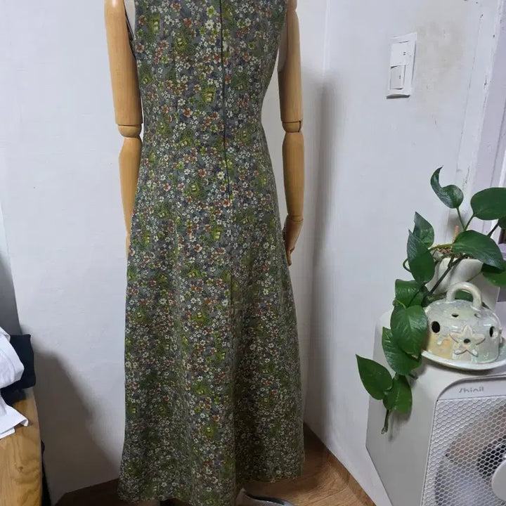 [BUNJANG] Vintage Floral Pattern Long Dress / 플라워 패턴 롱 원피스 빈티지 스타일