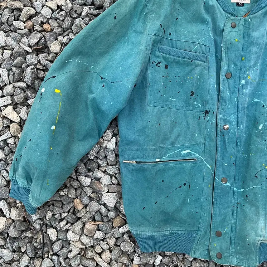 [BUNJANG] Blooming Town Custom Painted Workwear Jacket / 90s Blooming Town 커스텀 페인팅 워크웨어(실측확인)