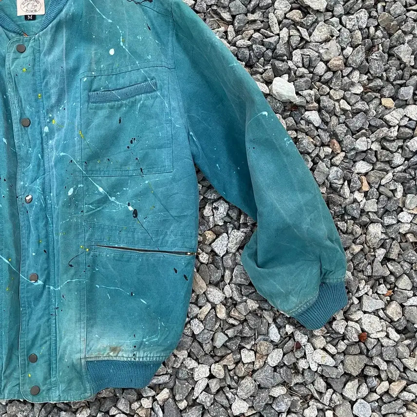 [BUNJANG] Blooming Town Custom Painted Workwear Jacket / 90s Blooming Town 커스텀 페인팅 워크웨어(실측확인)