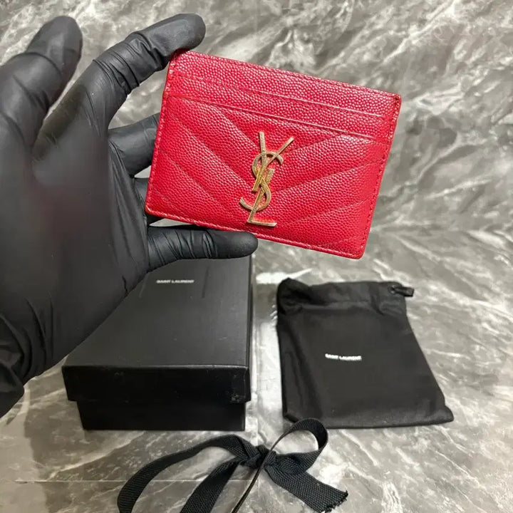 [BUNJANG] YSL Grand De Poudre Matelasse Card Wallet / 입생로랑 그랑 드 뿌드르 마틀라세 카드지갑