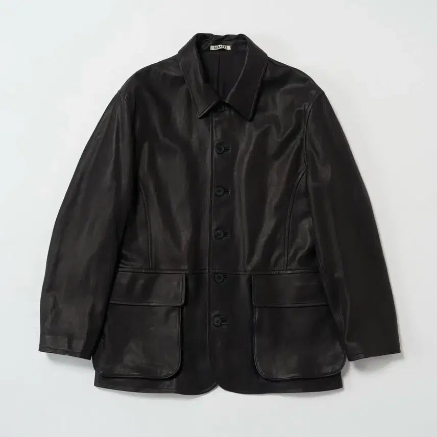 [BUNJANG] Auralee Lamb Leather Blouson Black 4 / 오라리 램 레더 블루종 블랙 4