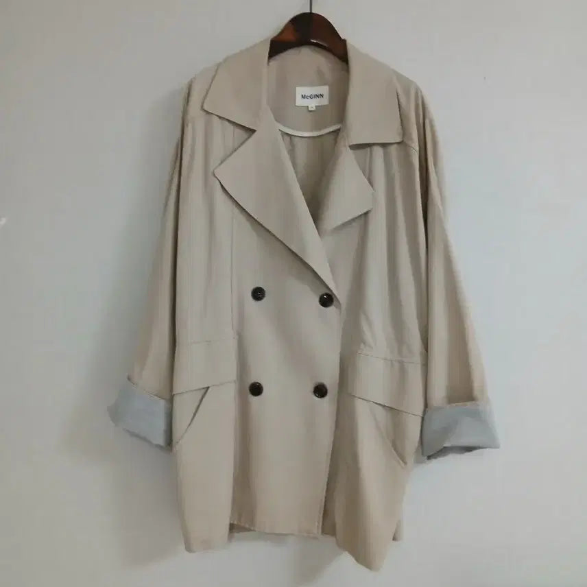 [BUNJANG] MAGIN Beige Double Overfit Jacket / 매긴 베이지 더블 오버핏 자켓