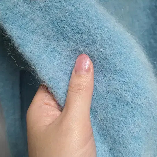 [BUNJANG] Where V-Neck Cotton Candy Knit / 웨얼 브이넥 솜사탕 니트