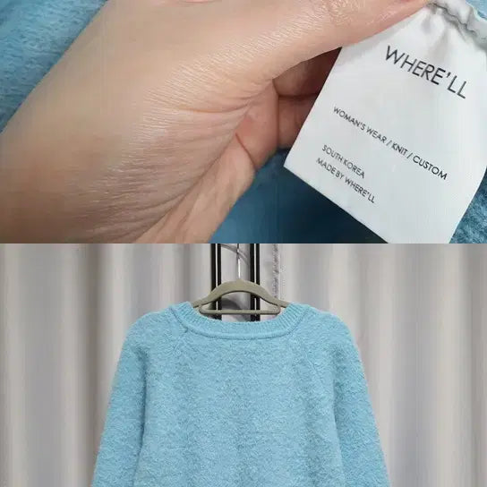 [BUNJANG] Where V-Neck Cotton Candy Knit / 웨얼 브이넥 솜사탕 니트