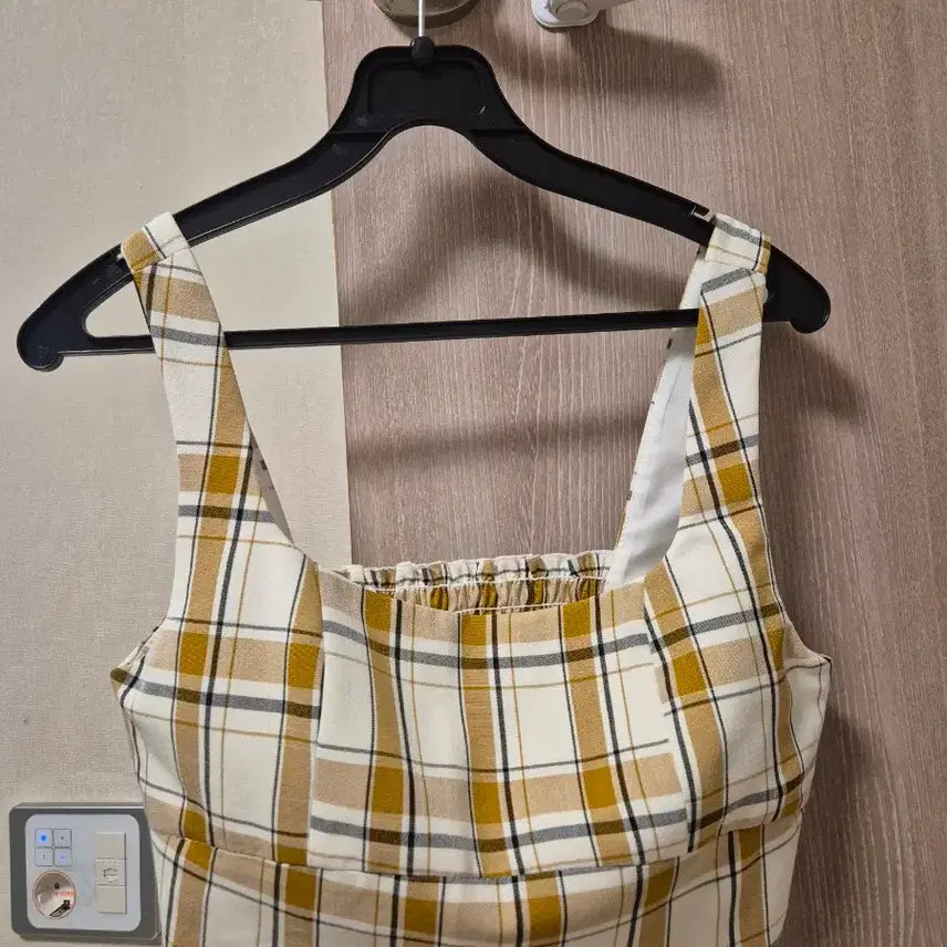 [BUNJANG] Dundop Cheese Check Two-Piece Set / 던드롭 치즈 체크 투피스