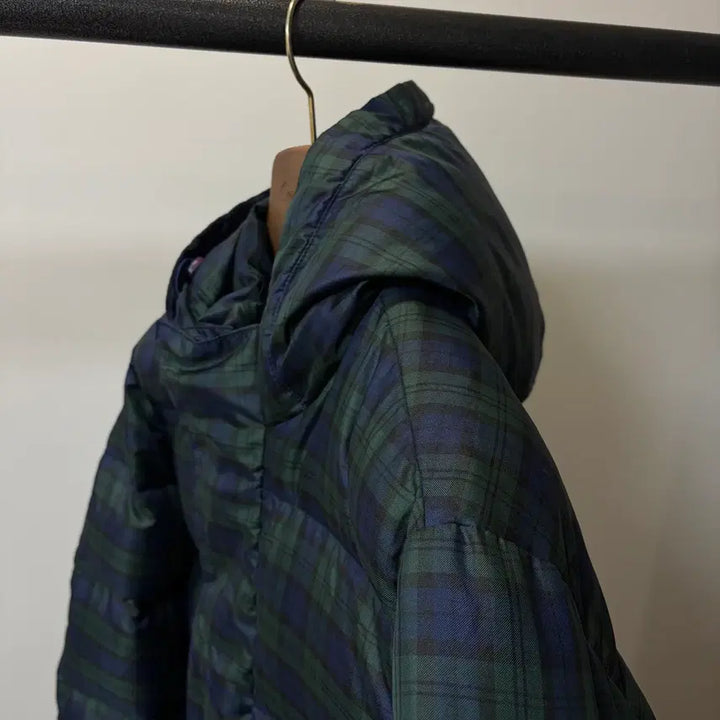 [BUNJANG] Beanpole Jeans Tartan Check Duck Down Hooded Padded Jacket / 빈폴 진스 타탄체크 블랙와치 덕다운 후드 패딩