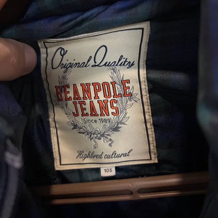 [BUNJANG] Beanpole Jeans Tartan Check Duck Down Hooded Padded Jacket / 빈폴 진스 타탄체크 블랙와치 덕다운 후드 패딩