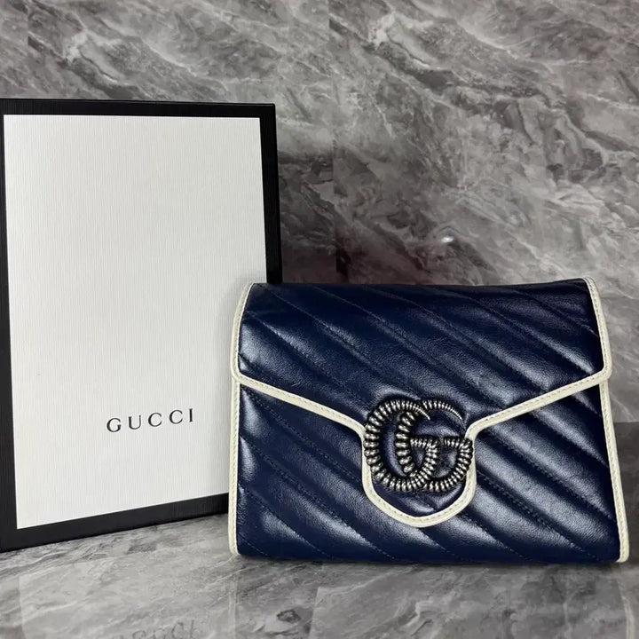 [BUNJANG] Gucci GG Marmont Matelassé Chain Wallet Shoulder Bag / 구찌 GG 마몽 마틀라세 체인 월렛 숄더백