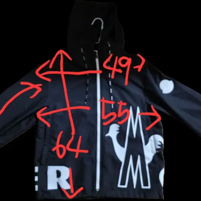 [BUNJANG] Moncler Mythos Windbreaker Hooded Jacket / 몽클레어 블랙 로고 바람막이 후드 자켓