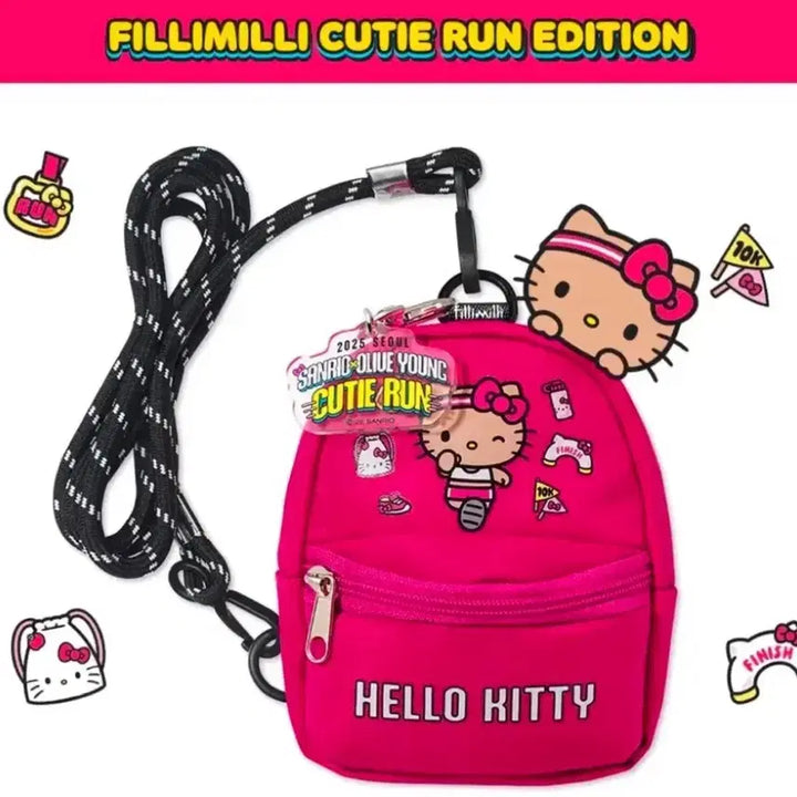 [BUNJANG] FilliMilli Hello Kitty Mini Sacoche Bag & Kitty Keyring / (미개봉 새것) 필리밀리 헬로키티 미니 사코슈백 큐티런 에디션 키링 키티