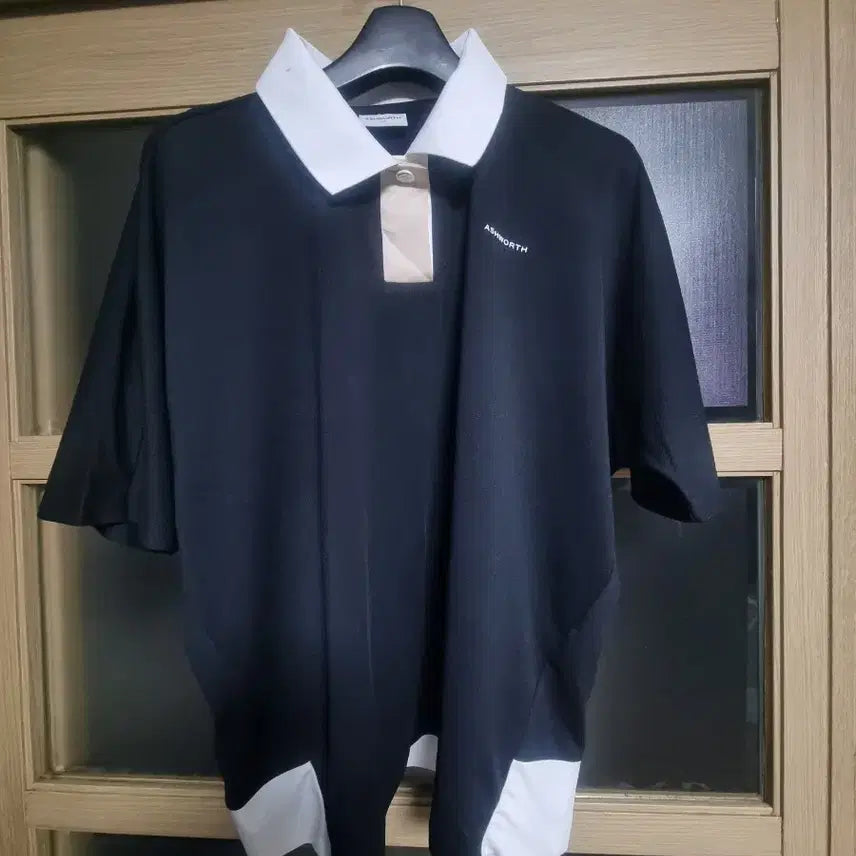 [BUNJANG] ASHWORTH Black Collar Short Sleeve T-shirt / ASHWORTH 블랙 카라 반팔티셔츠 105