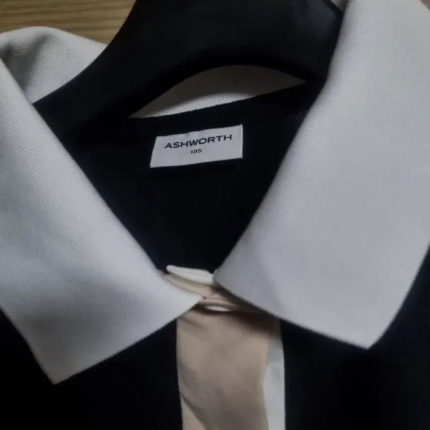 [BUNJANG] ASHWORTH Black Collar Short Sleeve T-shirt / ASHWORTH 블랙 카라 반팔티셔츠 105
