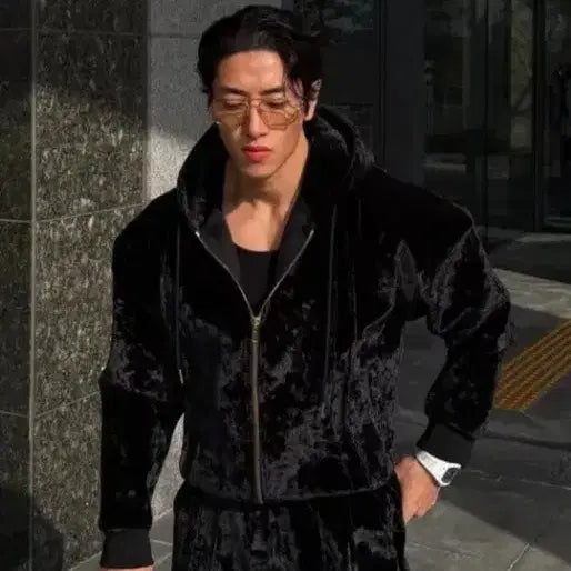 [BUNJANG] Rapinato Velvet Training Set Black / 라피나토 벨벳 트레이닝 셋업 블랙 상의 52 하의 52 사이즈 (새상품)