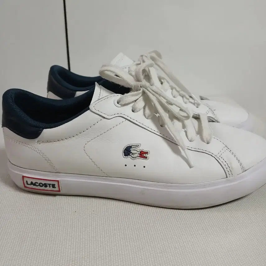 [BUNJANG] Lacoste Powercourt Leather White Sneakers / 라코스테 파워코트 레더 흰색 스니커즈