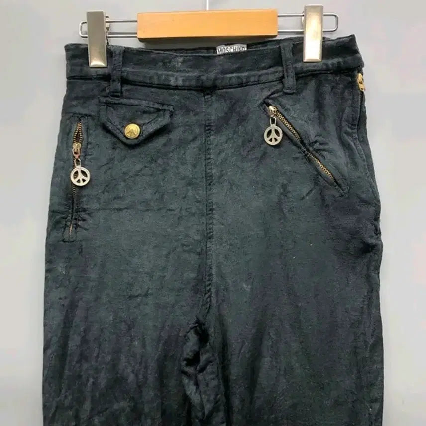 [BUNJANG] Moschino Velvet Slacks (USA 8, 77) / (이태리 명품)모스키노 여성 스판 벨벳 기모 슬랙스-(USA8, 77)