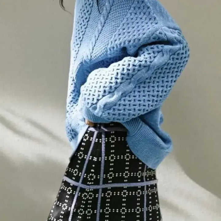 [BUNJANG] Kuo Se Cable Knit Sweater / 쿠오세 케이블 절개 니트