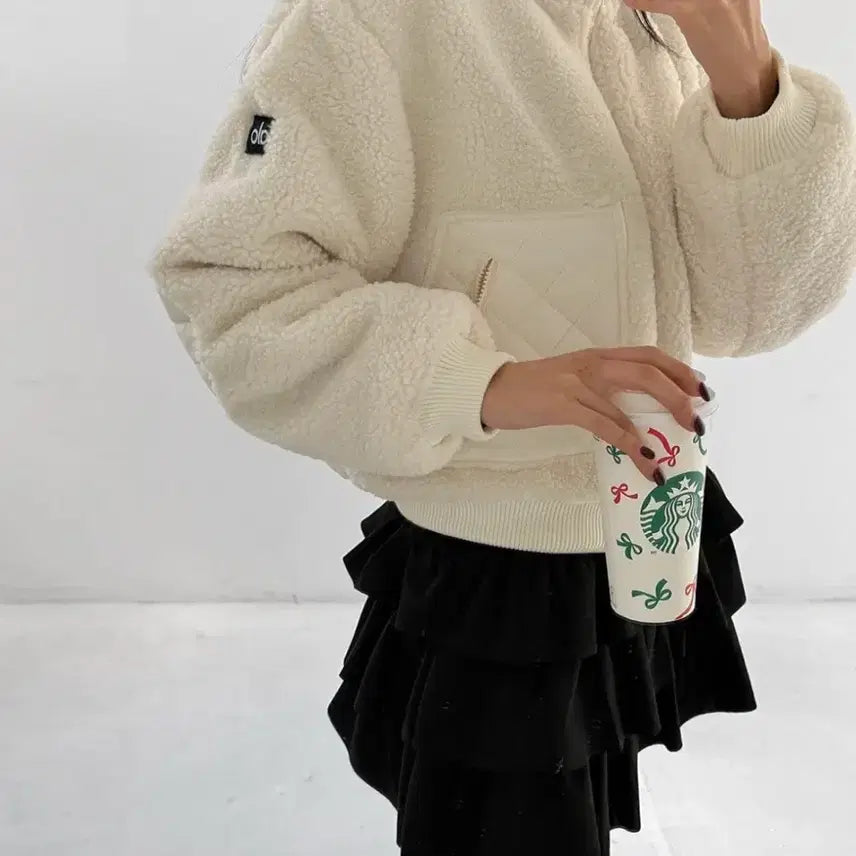 [BUNJANG] Alo Sherpa Fleece Jacket (Ivory) / [*시즌오프*] alo 쉐르파 플리스, 후리스 (아이보리)