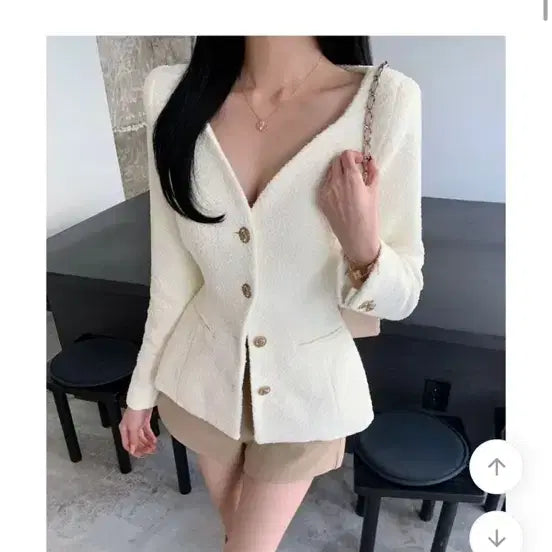 [BUNJANG] Day Off Me V-Neck Slim Tweed Dress / <오늘만3/15이가격>[데이오프미/르브엘] 라인 브이넥 슬림 트위드