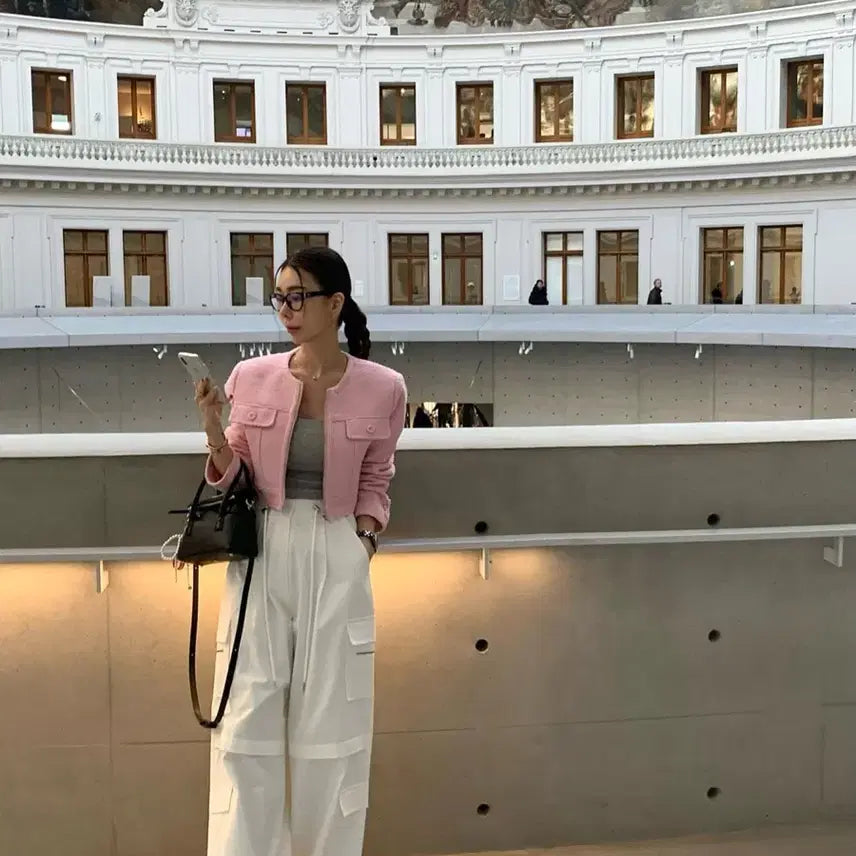 [BUNJANG] LE VECITY Tweed Jacket - Black / [레브시티] (새상품) 지퍼 포켓 트위드 자켓 블랙