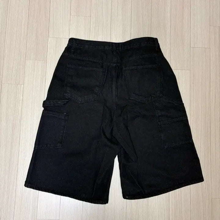 [BUNJANG] Carpenter Double Knee Black Half Denim / 보세 카펜더 더블니 블랙 하프 데님