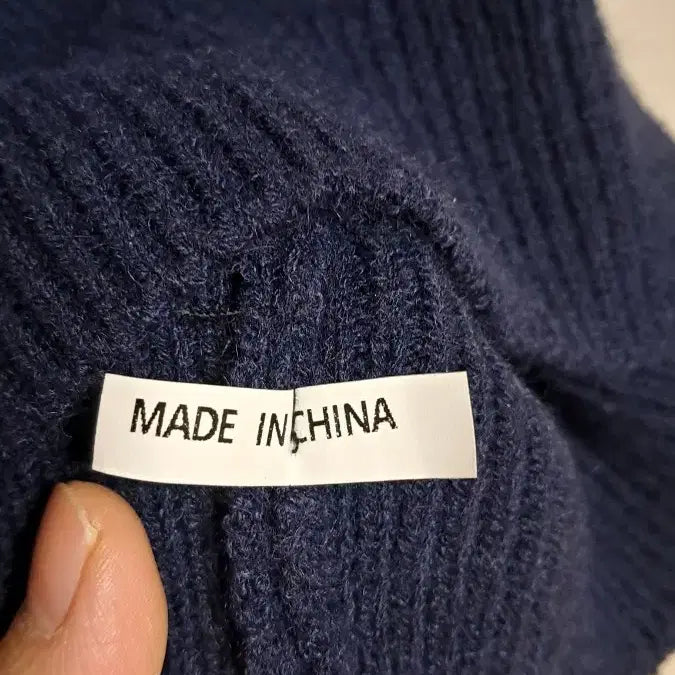 [BUNJANG] Navy & Ancient Printing Collar Knit / 네이비 앤시엔 프린팅 카라 니트