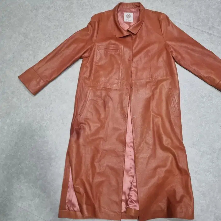 [BUNJANG] Dobu Brown Leather Long Coat / Dobu 브라운 가죽 롱 코트 66