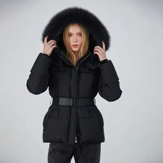 [BUNJANG] Egoist Fox Fur Goose Down Padded Jacket (Size 66) / 에고이스트 폭스퍼 구스다운 패딩 66