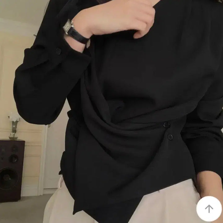 [BUNJANG] Black Wrap Style Blouse / 핫핑 블랙 랩스타일 블라우스 빅사이즈