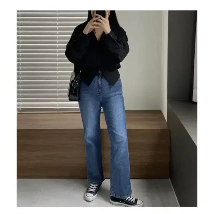 [BUNJANG] Black Oversized Shirt Blouse / 빅사이즈 블랙 셔츠 블라우스