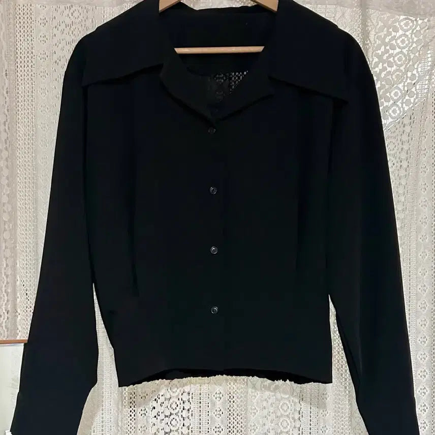 [BUNJANG] Black Oversized Shirt Blouse / 빅사이즈 블랙 셔츠 블라우스