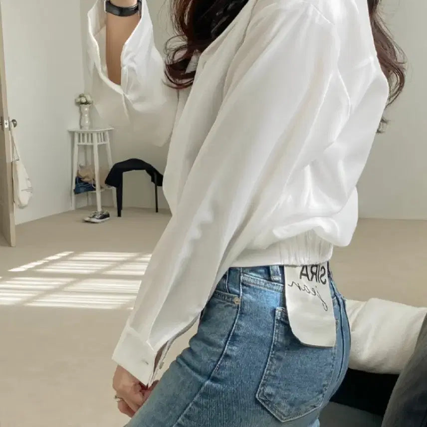 [BUNJANG] Black Oversized Shirt Blouse / 빅사이즈 블랙 셔츠 블라우스