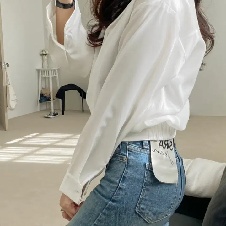 [BUNJANG] Black Oversized Shirt Blouse / 빅사이즈 블랙 셔츠 블라우스