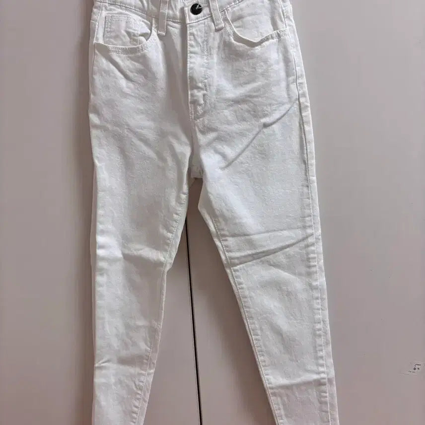 [BUNJANG] Hinique Cotton Blend Ivory Skinny Pants / 히니크 면재질 아이보리 스키니