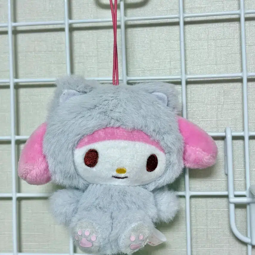 [BUNJANG] Sanrio My Melody Neko Gray Cat Mascot Keyring / 산리오 마이멜로디 네코 회색고양이 마스코트 키링