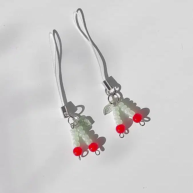 [BUNJANG] Cherry Bead Keychain (1+1) / 미니 체리 비즈키링(1+1)