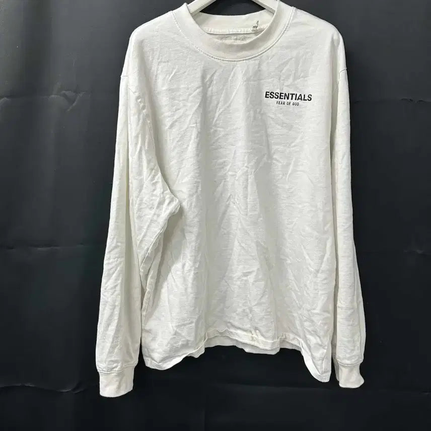 [BUNJANG] Fear of God Essential White Long Sleeve T-Shirt Size 105 / 에센셜 Fear of God 흰색 긴팔 티셔츠 105