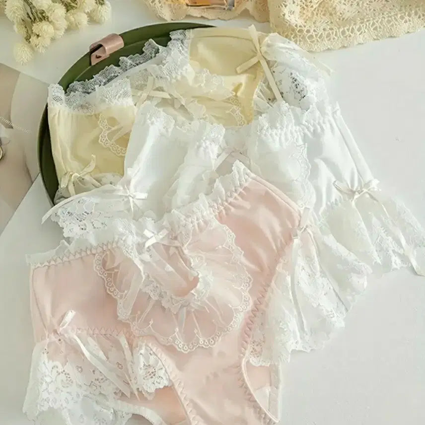 [BUNJANG] Lace Detail Panty 3-Piece Set / 83번       팬티 3종세트
