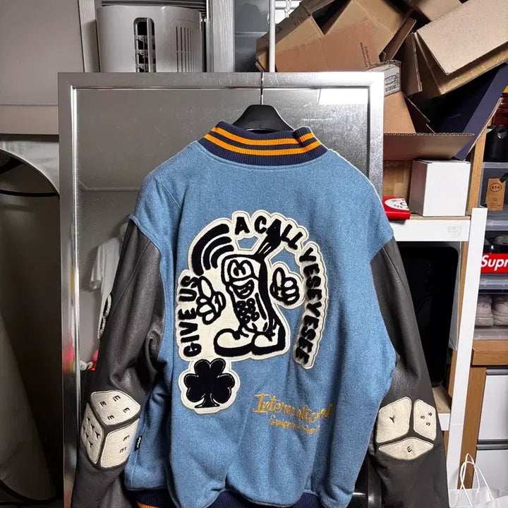 [BUNJANG] YESEYESEE Mobile Varsity Jacket / L) 예스아이씨 모바일 바시티